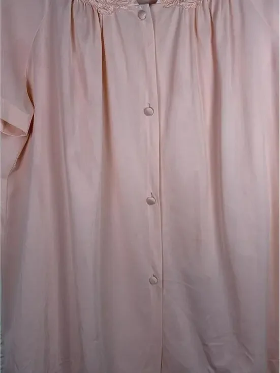 Vintage 60s Vanity Fair Satin Pajama Set Button Down Top And Cropped Pants Large - Picture 3 of 9